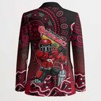 Melbourne Renegades Cricket Mascot Blazer Aboriginal Dot Art Red And Black Tribal Pattern