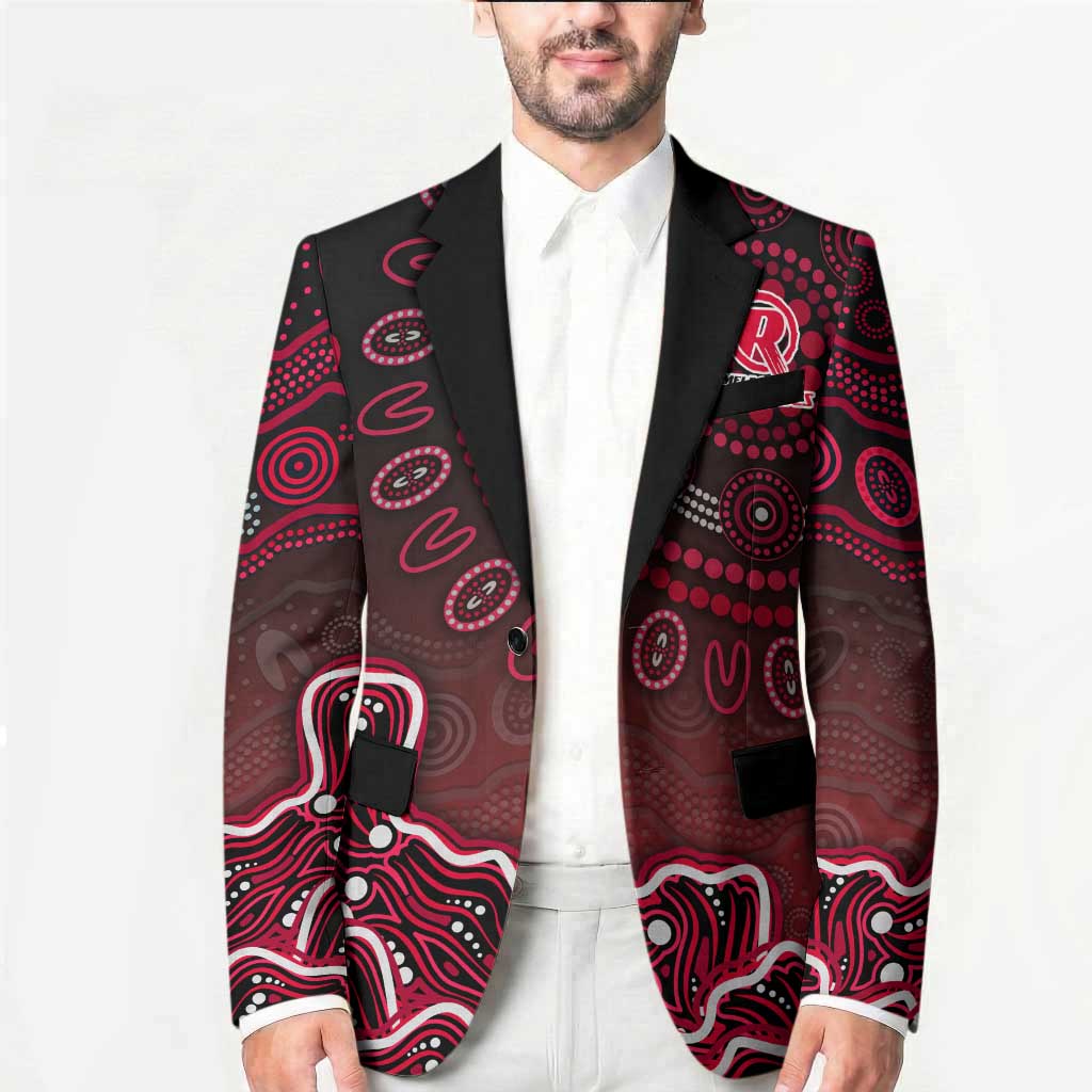 Melbourne Renegades Cricket Mascot Blazer Aboriginal Dot Art Red And Black Tribal Pattern