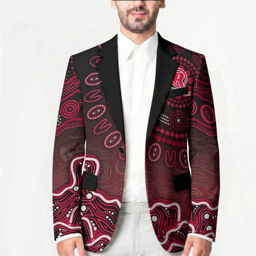 Melbourne Renegades Cricket Mascot Blazer Aboriginal Dot Art Red And Black Tribal Pattern