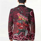 Melbourne Renegades Cricket Mascot Blazer Aboriginal Dot Art Red And Black Tribal Pattern