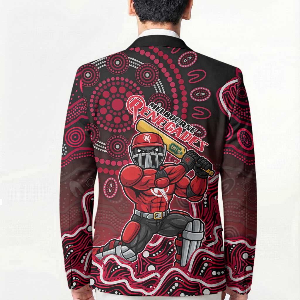 Melbourne Renegades Cricket Mascot Blazer Aboriginal Dot Art Red And Black Tribal Pattern