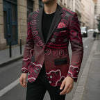 Melbourne Renegades Cricket Mascot Blazer Aboriginal Dot Art Red And Black Tribal Pattern