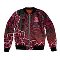 Melbourne Renegades Cricket Mascot Bomber Jacket Aboriginal Dot Art Red And Black Tribal Pattern