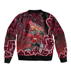 Melbourne Renegades Cricket Mascot Bomber Jacket Aboriginal Dot Art Red And Black Tribal Pattern