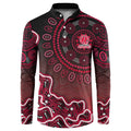 Melbourne Renegades Cricket Mascot Button Sweatshirt Aboriginal Dot Art Red And Black Tribal Pattern
