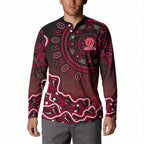 Melbourne Renegades Cricket Mascot Button Sweatshirt Aboriginal Dot Art Red And Black Tribal Pattern