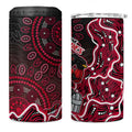 Melbourne Renegades Cricket Mascot 4 in 1 Can Cooler Tumbler Aboriginal Dot Art Red And Black Tribal Pattern