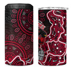 Melbourne Renegades Cricket Mascot 4 in 1 Can Cooler Tumbler Aboriginal Dot Art Red And Black Tribal Pattern
