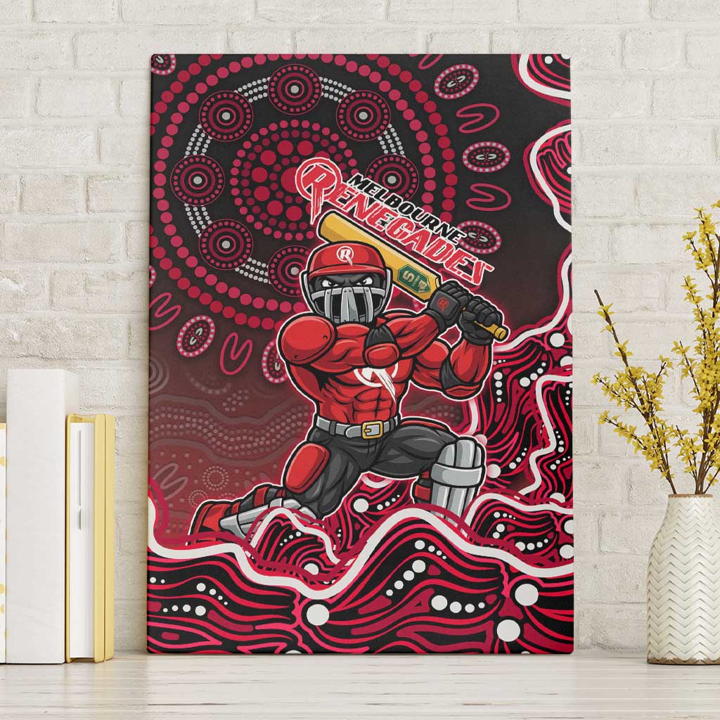 Melbourne Renegades Cricket Mascot Canvas Wall Art Aboriginal Dot Art Red And Black Tribal Pattern