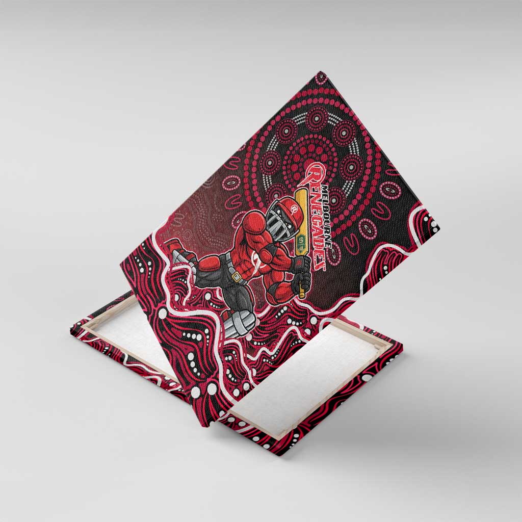 Melbourne Renegades Cricket Mascot Canvas Wall Art Aboriginal Dot Art Red And Black Tribal Pattern