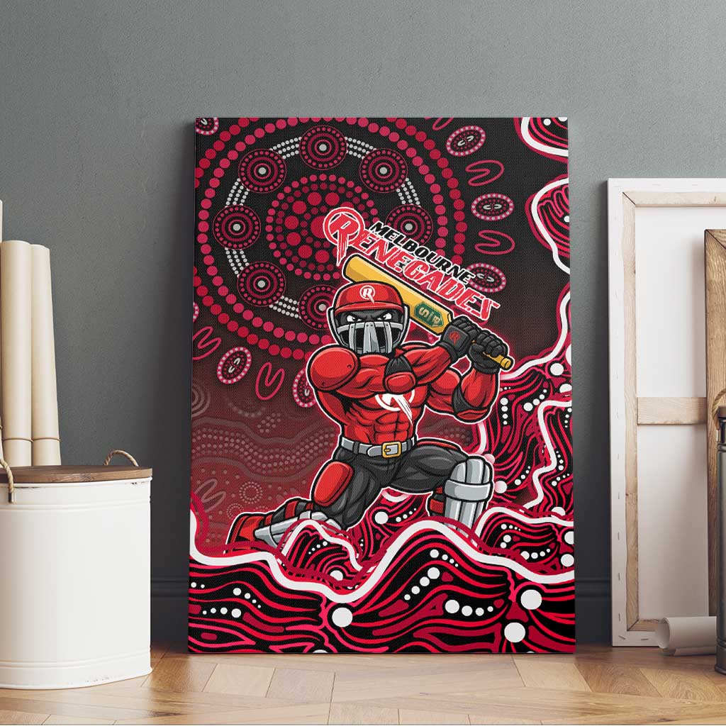Melbourne Renegades Cricket Mascot Canvas Wall Art Aboriginal Dot Art Red And Black Tribal Pattern