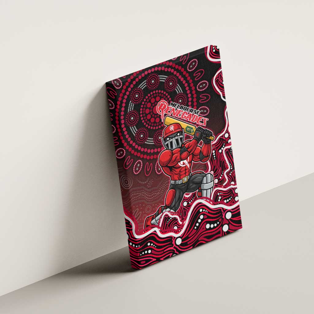 Melbourne Renegades Cricket Mascot Canvas Wall Art Aboriginal Dot Art Red And Black Tribal Pattern