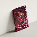 Melbourne Renegades Cricket Mascot Canvas Wall Art Aboriginal Dot Art Red And Black Tribal Pattern