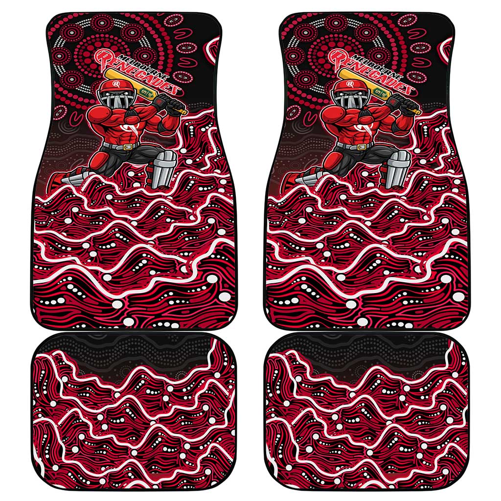 Melbourne Renegades Cricket Mascot Car Mats Aboriginal Dot Art Red And Black Tribal Pattern