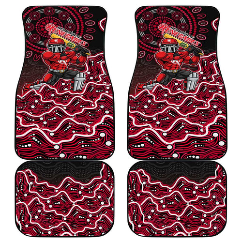 Melbourne Renegades Cricket Mascot Car Mats Aboriginal Dot Art Red And Black Tribal Pattern