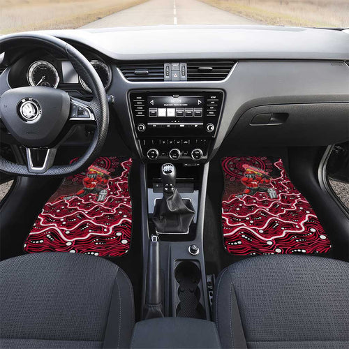 Melbourne Renegades Cricket Mascot Car Mats Aboriginal Dot Art Red And Black Tribal Pattern