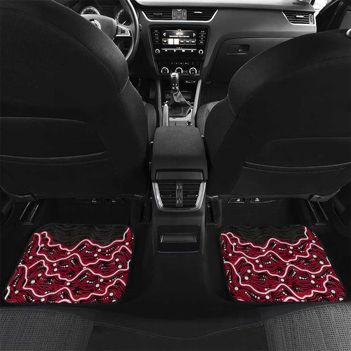 Melbourne Renegades Cricket Mascot Car Mats Aboriginal Dot Art Red And Black Tribal Pattern