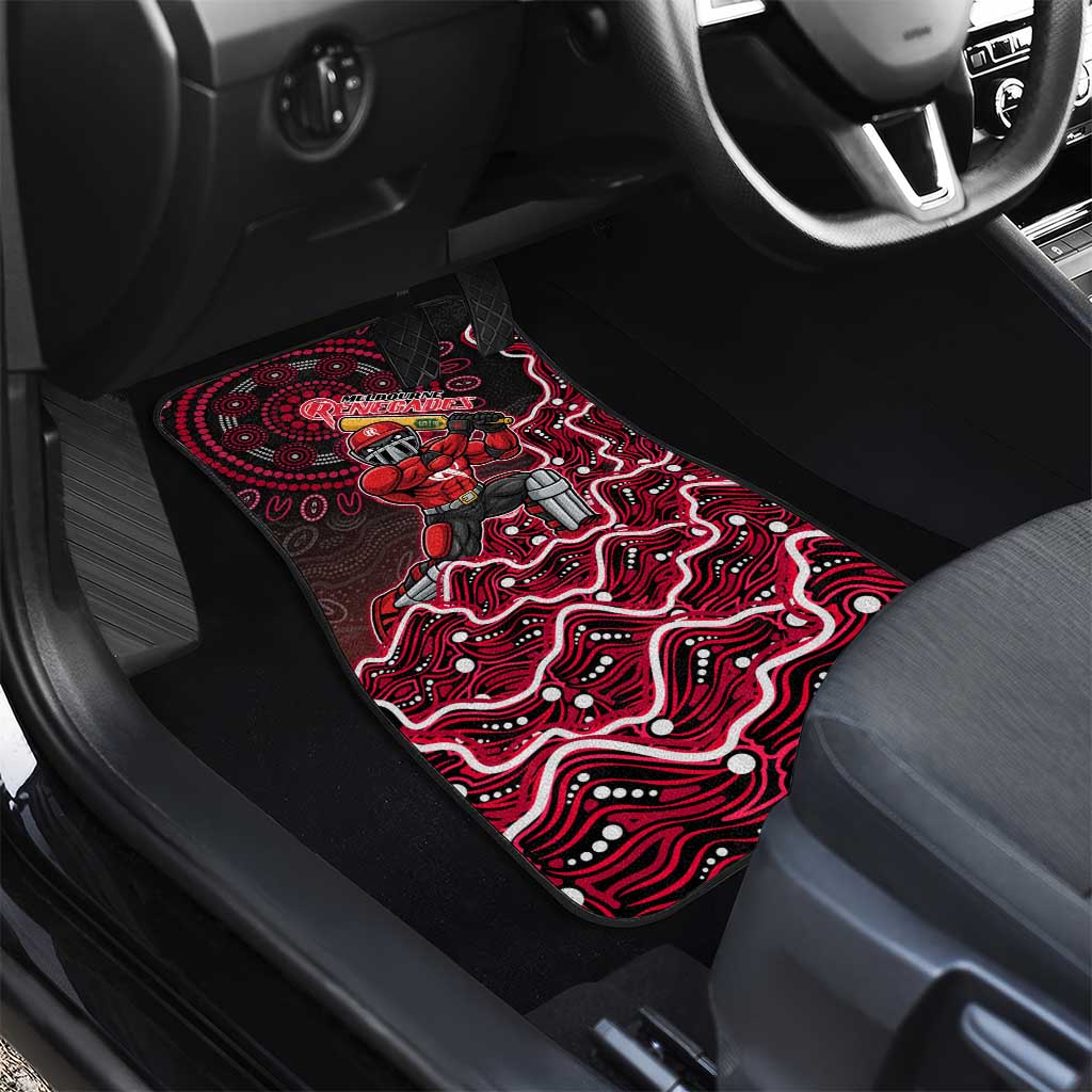 Melbourne Renegades Cricket Mascot Car Mats Aboriginal Dot Art Red And Black Tribal Pattern