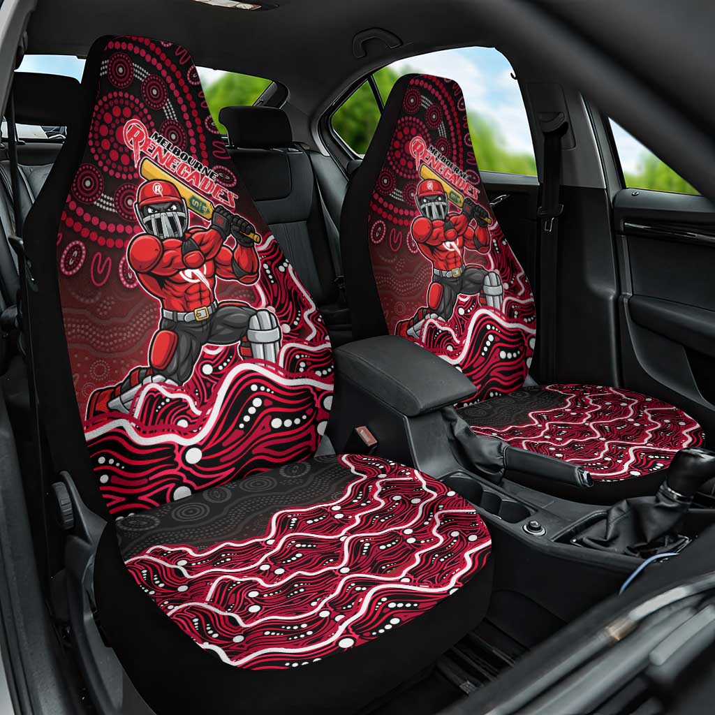 Melbourne Renegades Cricket Mascot Car Seat Cover Aboriginal Dot Art Red And Black Tribal Pattern