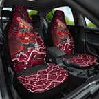 Melbourne Renegades Cricket Mascot Car Seat Cover Aboriginal Dot Art Red And Black Tribal Pattern