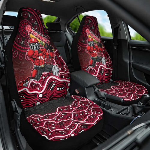 Melbourne Renegades Cricket Mascot Car Seat Cover Aboriginal Dot Art Red And Black Tribal Pattern
