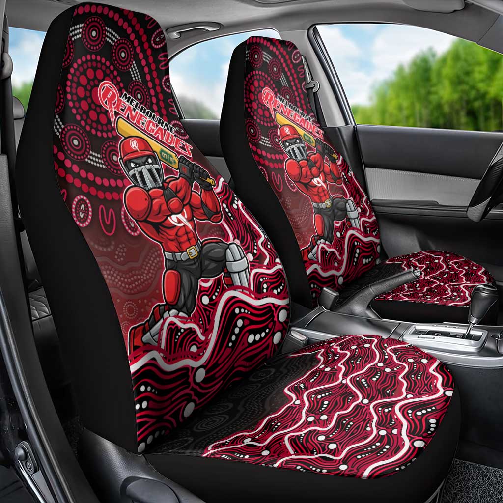 Melbourne Renegades Cricket Mascot Car Seat Cover Aboriginal Dot Art Red And Black Tribal Pattern