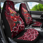 Melbourne Renegades Cricket Mascot Car Seat Cover Aboriginal Dot Art Red And Black Tribal Pattern
