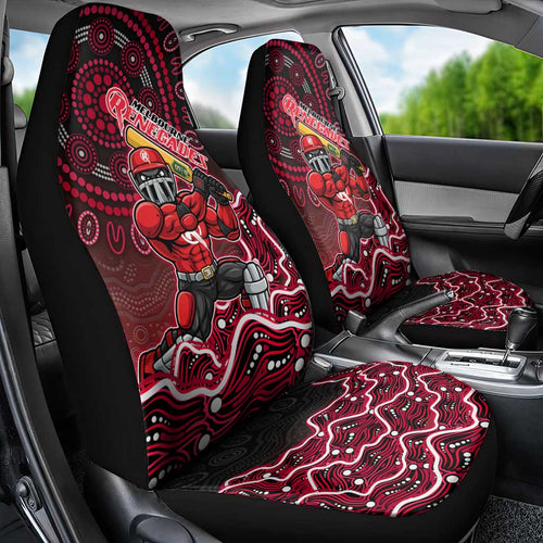 Melbourne Renegades Cricket Mascot Car Seat Cover Aboriginal Dot Art Red And Black Tribal Pattern
