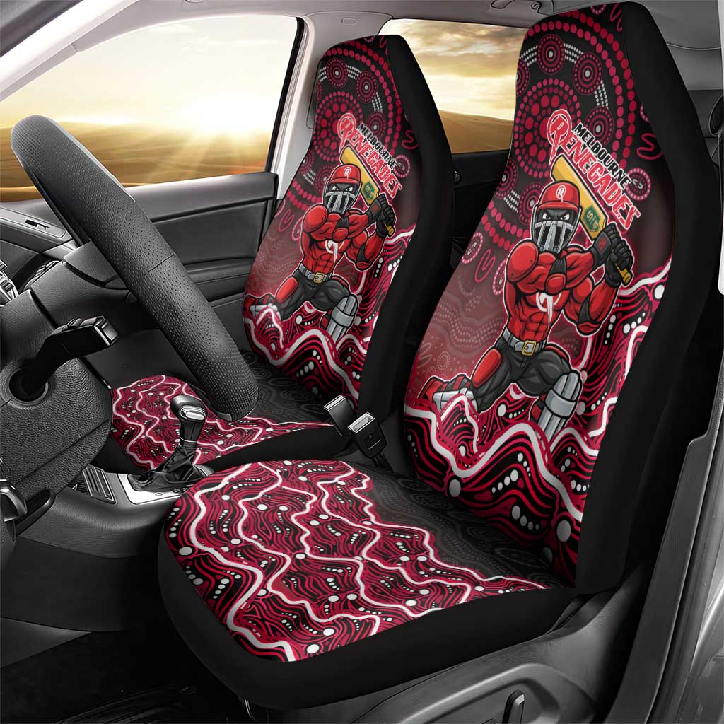 Melbourne Renegades Cricket Mascot Car Seat Cover Aboriginal Dot Art Red And Black Tribal Pattern