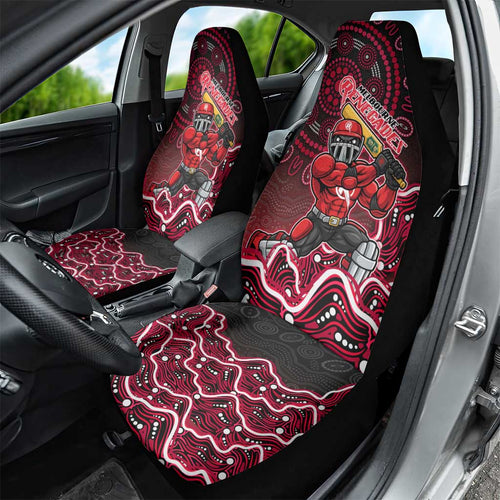 Melbourne Renegades Cricket Mascot Car Seat Cover Aboriginal Dot Art Red And Black Tribal Pattern
