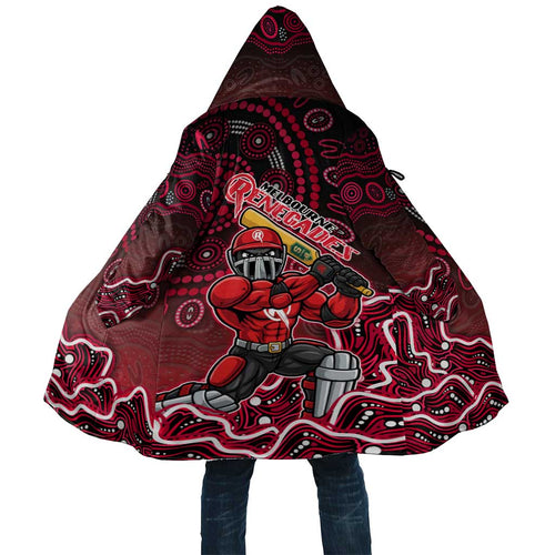 Melbourne Renegades Cricket Mascot Cloak Aboriginal Dot Art Red And Black Tribal Pattern