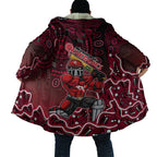 Melbourne Renegades Cricket Mascot Cloak Aboriginal Dot Art Red And Black Tribal Pattern