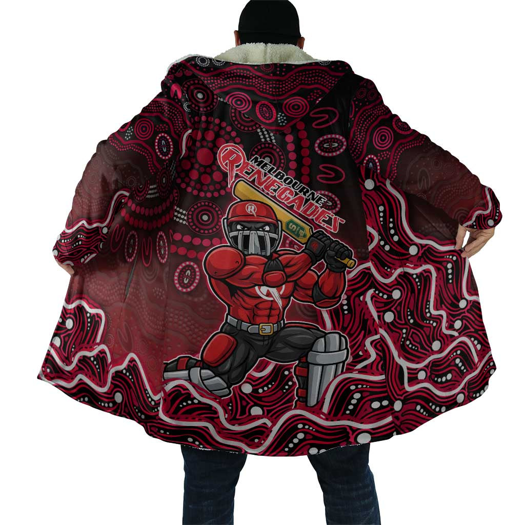 Melbourne Renegades Cricket Mascot Cloak Aboriginal Dot Art Red And Black Tribal Pattern