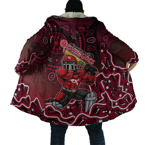 Melbourne Renegades Cricket Mascot Cloak Aboriginal Dot Art Red And Black Tribal Pattern