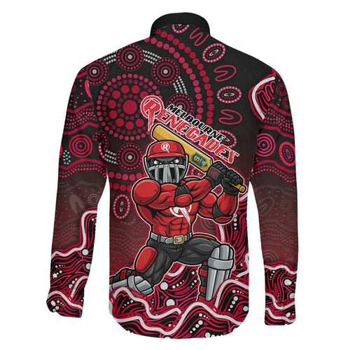 Melbourne Renegades Cricket Mascot Family Matching Mermaid Dress and Hawaiian Shirt Aboriginal Dot Art Red And Black Tribal Pattern