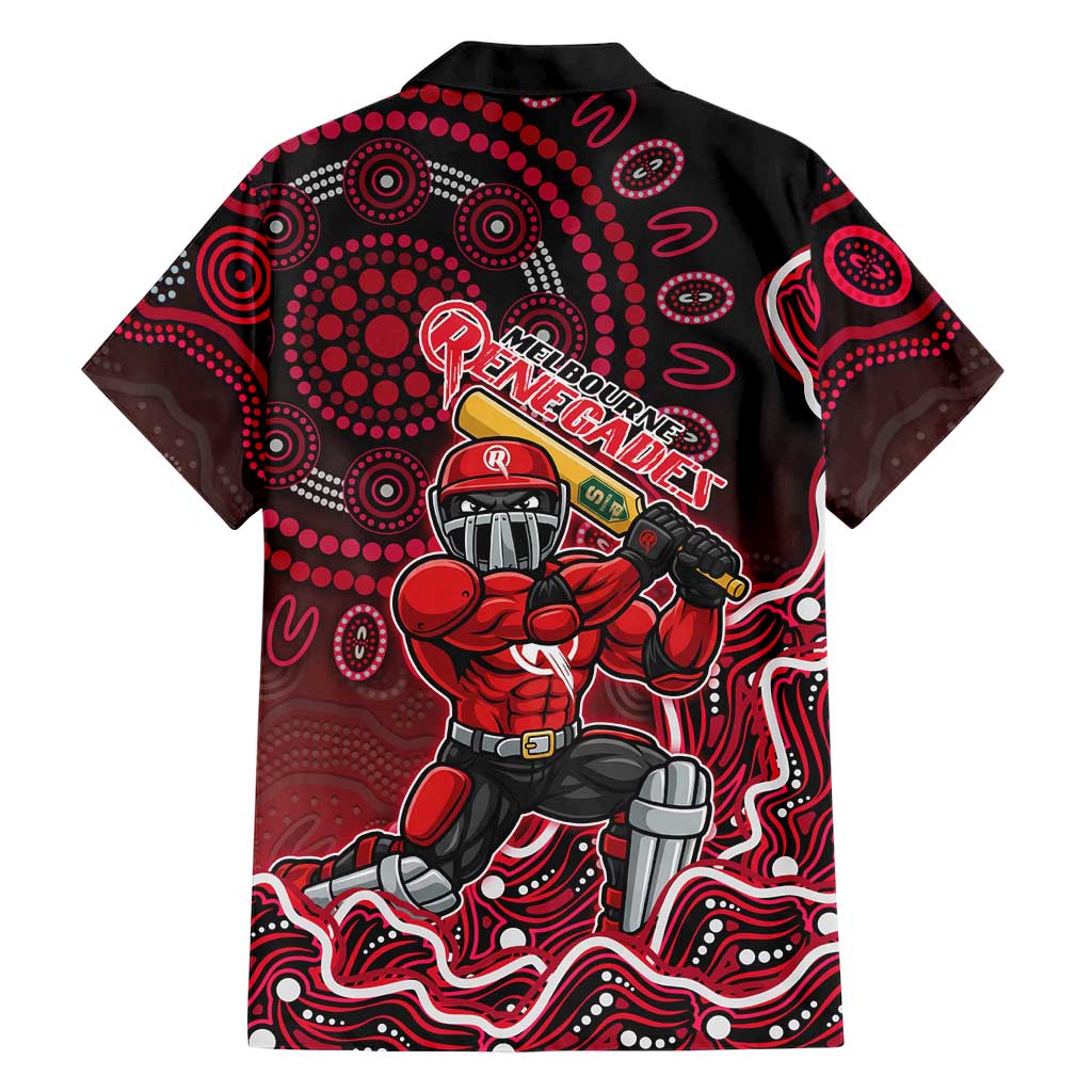 Melbourne Renegades Cricket Mascot Family Matching Off Shoulder Maxi Dress and Hawaiian Shirt Aboriginal Dot Art Red And Black Tribal Pattern