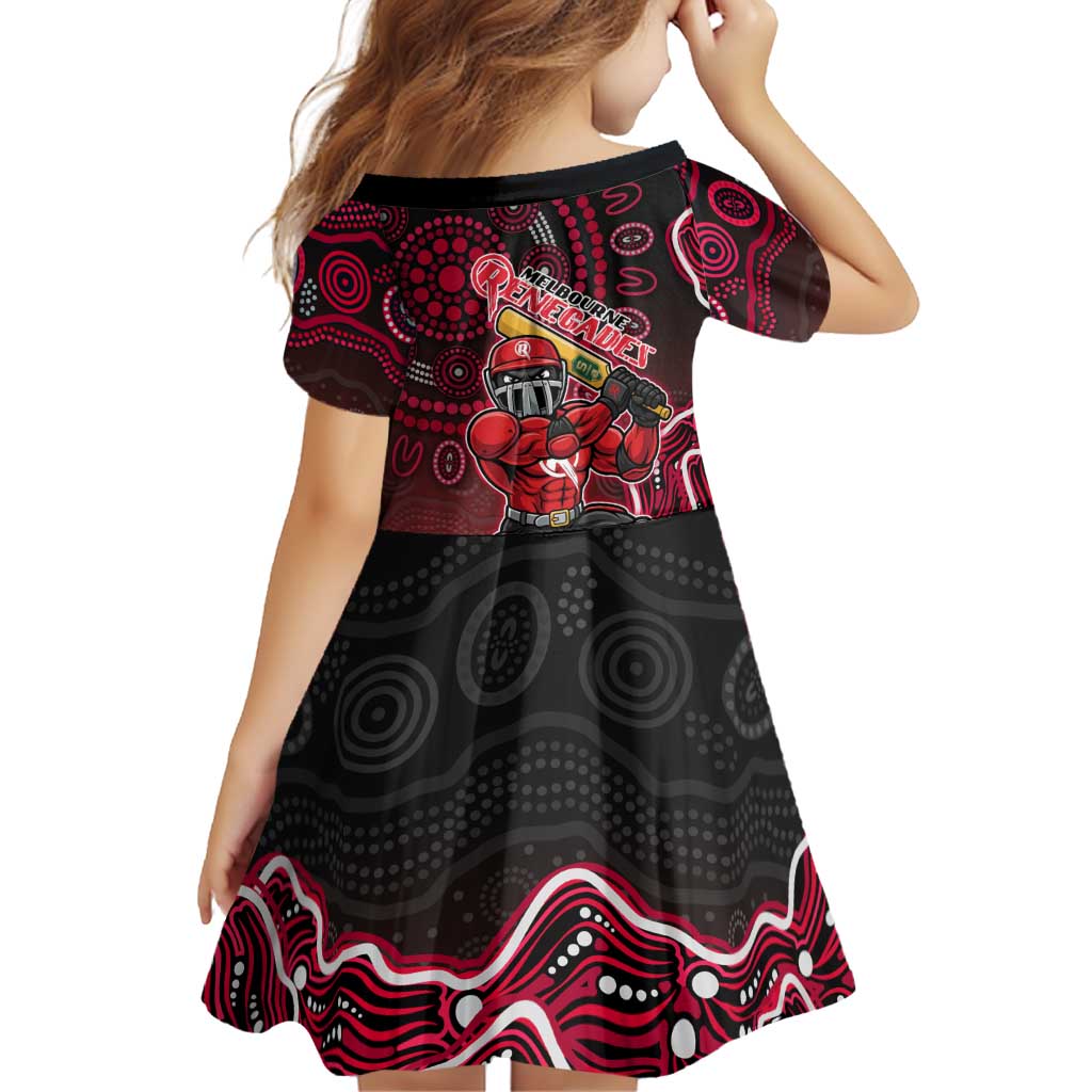 Melbourne Renegades Cricket Mascot Family Matching Tank Maxi Dress and Hawaiian Shirt Aboriginal Dot Art Red And Black Tribal Pattern