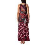 Melbourne Renegades Cricket Mascot Family Matching Tank Maxi Dress and Hawaiian Shirt Aboriginal Dot Art Red And Black Tribal Pattern
