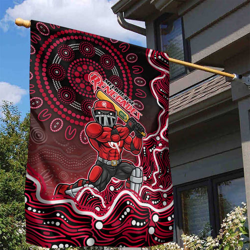 Melbourne Renegades Cricket Mascot Garden Flag Aboriginal Dot Art Red And Black Tribal Pattern