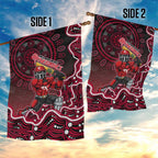 Melbourne Renegades Cricket Mascot Garden Flag Aboriginal Dot Art Red And Black Tribal Pattern
