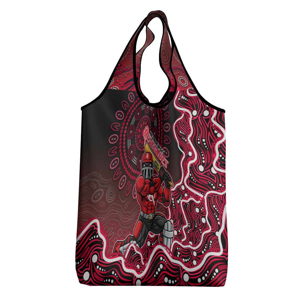Melbourne Renegades Cricket Mascot Grocery Bag Aboriginal Dot Art Red And Black Tribal Pattern
