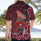 Melbourne Renegades Cricket Mascot Hawaiian Shirt Aboriginal Dot Art Red And Black Tribal Pattern