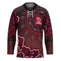 Melbourne Renegades Cricket Mascot Hockey Jersey Aboriginal Dot Art Red And Black Tribal Pattern