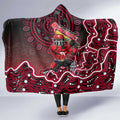 Melbourne Renegades Cricket Mascot Hooded Blanket Aboriginal Dot Art Red And Black Tribal Pattern