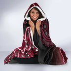 Melbourne Renegades Cricket Mascot Hooded Blanket Aboriginal Dot Art Red And Black Tribal Pattern