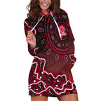 Melbourne Renegades Cricket Mascot Hoodie Dress Aboriginal Dot Art Red And Black Tribal Pattern