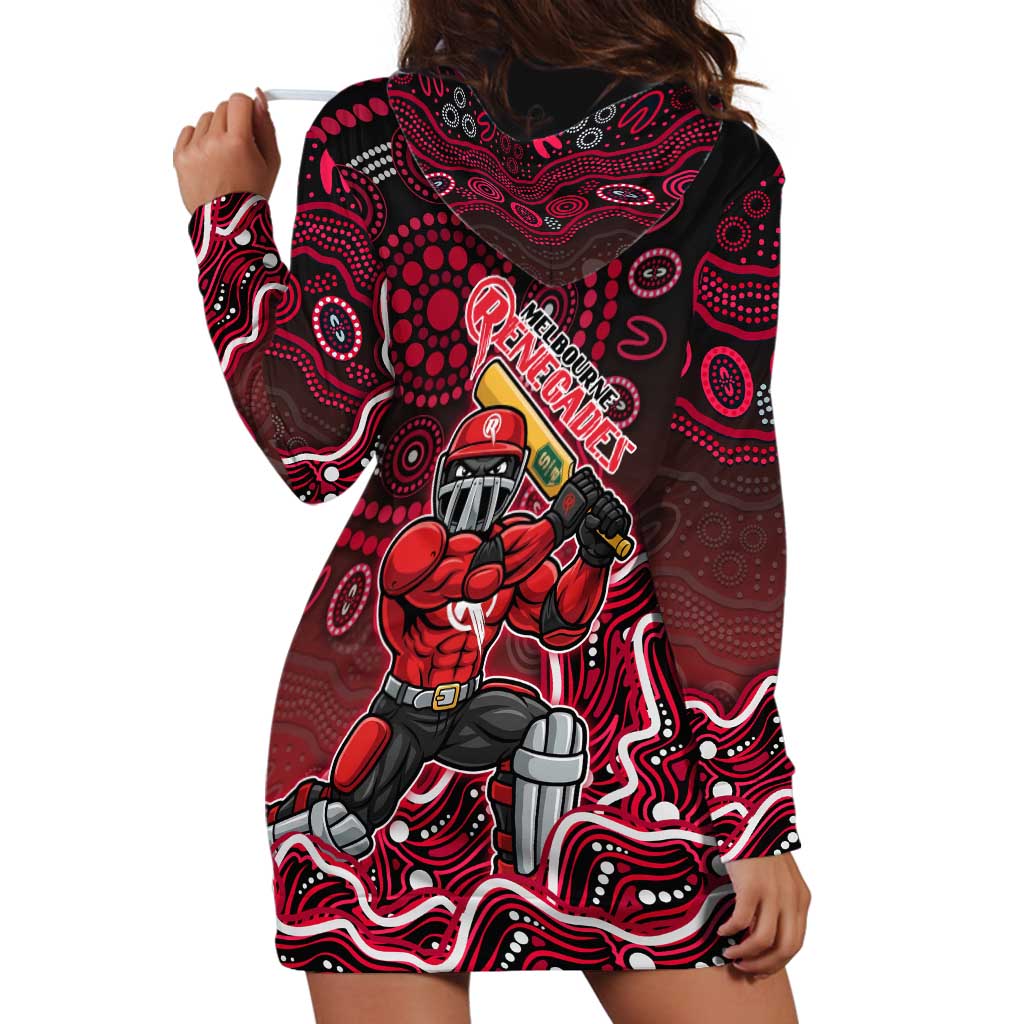 Melbourne Renegades Cricket Mascot Hoodie Dress Aboriginal Dot Art Red And Black Tribal Pattern