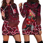 Melbourne Renegades Cricket Mascot Hoodie Dress Aboriginal Dot Art Red And Black Tribal Pattern