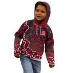 Melbourne Renegades Cricket Mascot Kid Hoodie Aboriginal Dot Art Red And Black Tribal Pattern