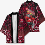 Melbourne Renegades Cricket Mascot Kimono Aboriginal Dot Art Red And Black Tribal Pattern